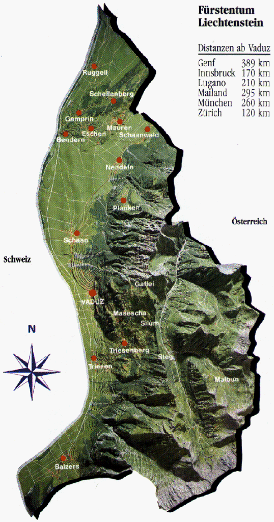 Liechtenstein touristique carte